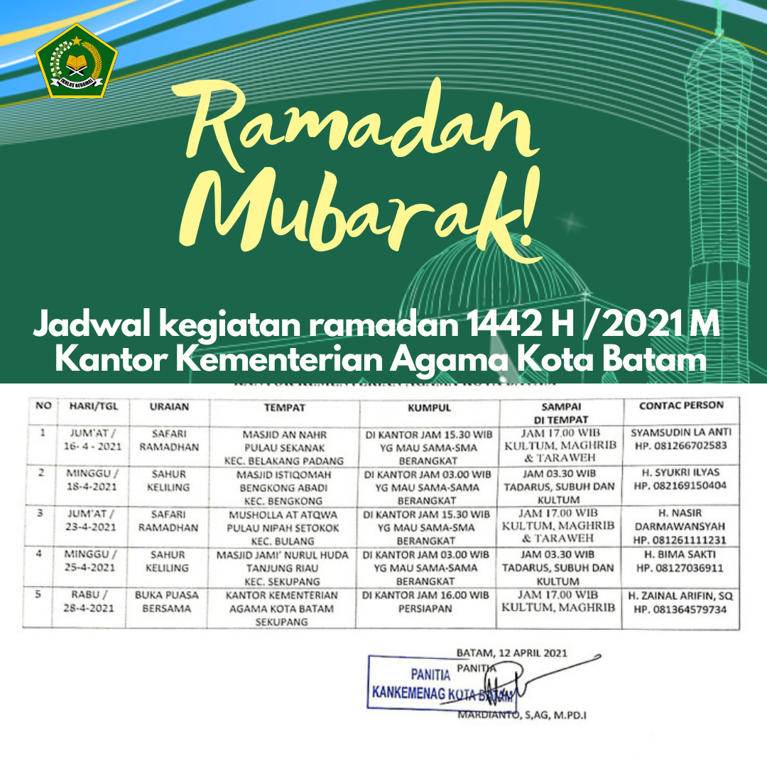Kegiatan ramadan 1442 H / 2021 M Kemenag Batam