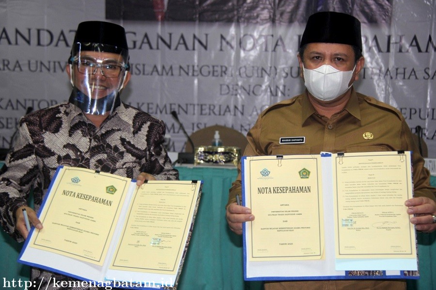 Sepakat! UIN Sulthan Thaha Saifuddin Jambi dan Kanwil Kemenag Kepri Sepakati Kerjasama Bidang Pendidikan, Penelitian, Pengabdian dan Peningkatan Kuali