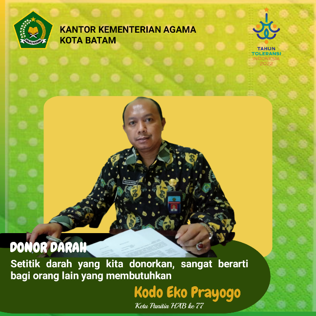 Meriahkan HAB ke 77, Kemenag Batam Gelar Kegiatan Donor Darah