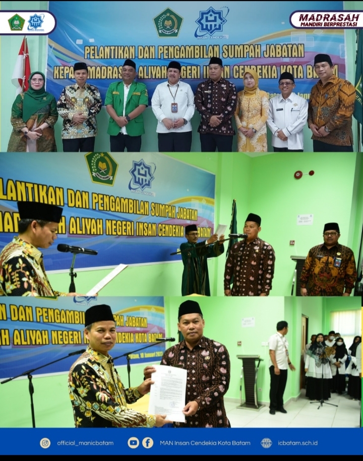 Direktur GTK M. Zain, Lantik Kepala MAN IC Batam