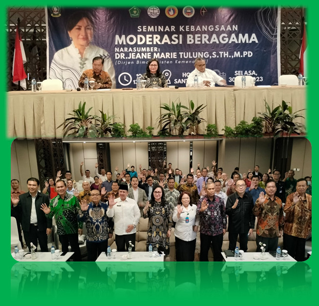 Kepala Seksi Urusan Agama Kristen Esther Sri Liasna, S.Si. Mengikuti Seminar Kebangsaan Moderasi Beragama.