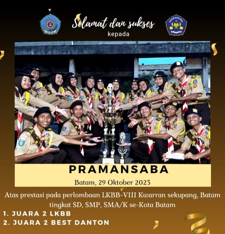 Kwartir Ranting Sekupang Gelar LKBB VIIII Pramuka MAN Batam Kembali Raih Prestasi Juara II LKBB dan Juara II Best Danton