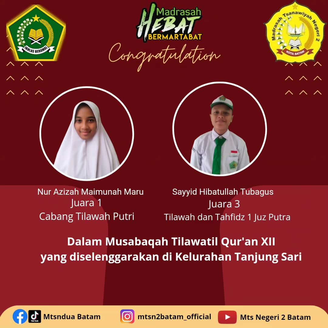 Siswa MTsN 2 Batam Menuju Tingkat Kecamatan Dalam MTQH XXXII di Belakang Padang