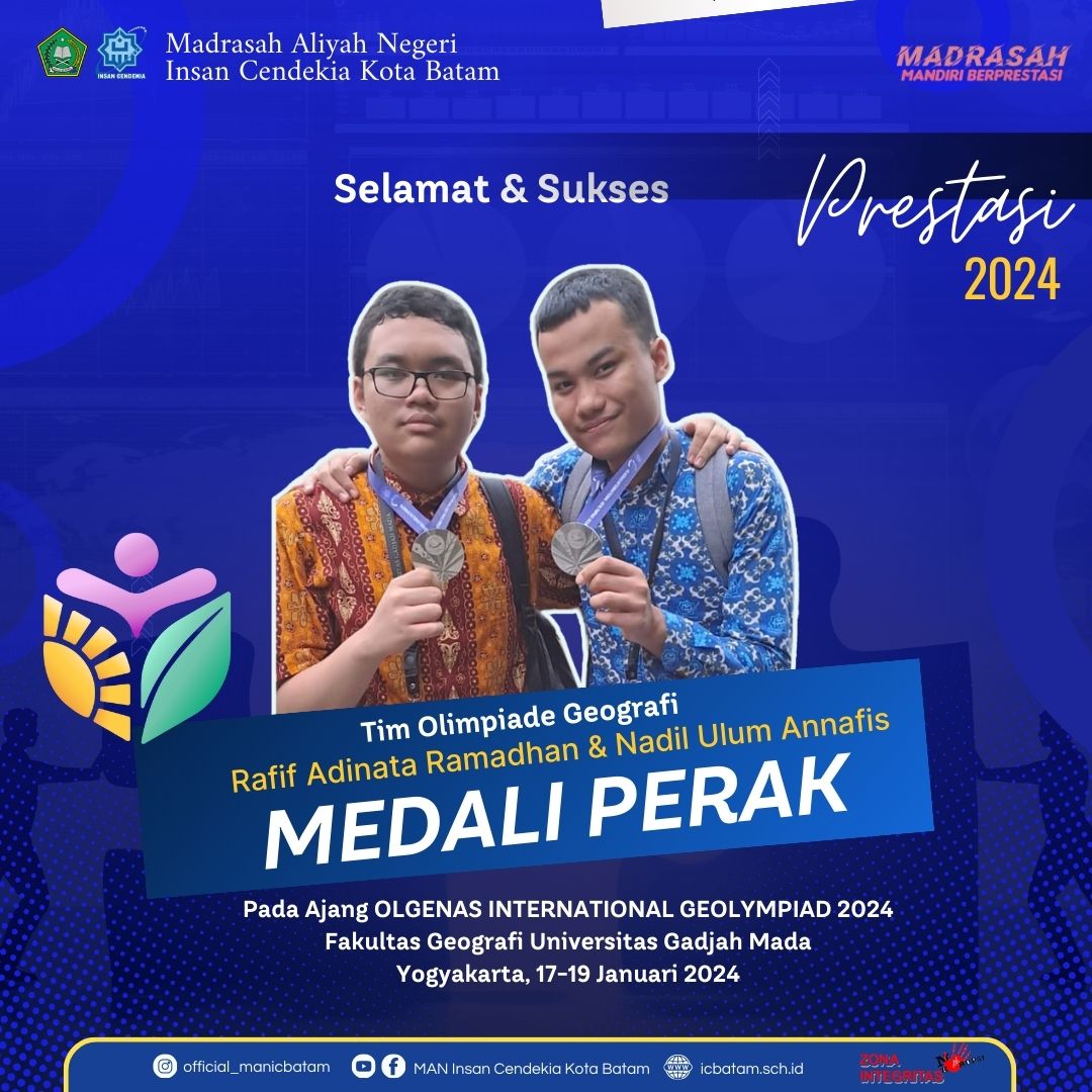 Siswa MAN IC Batam Raih Medali Perak OLGENAS International Geolympiad 2024