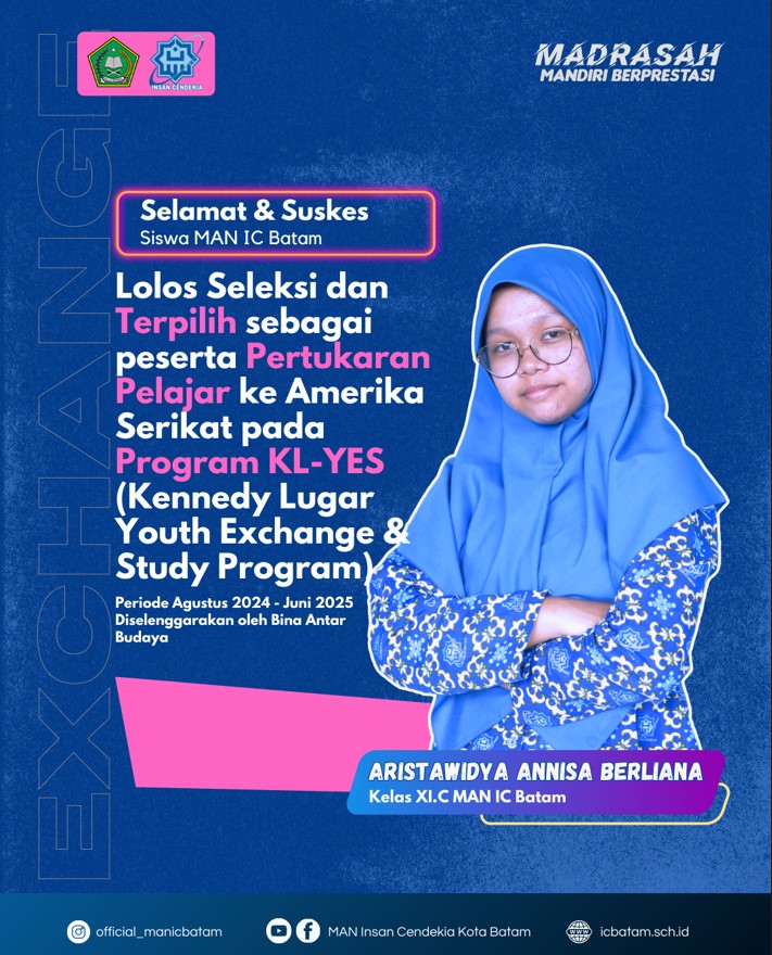 Membanggakan! Siswa MAN IC Batam Terpilih Ikuti Pertukaran Pelajar ke Amerika