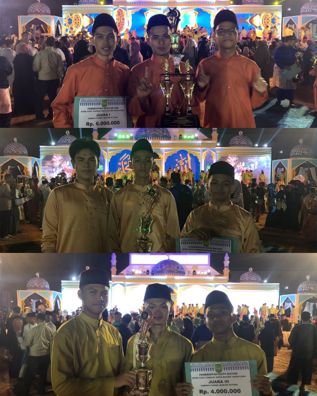 Siswa MAN IC Batam Borong Juara Fahmil Quran MTQH XXXII 2024 Kota Batam
