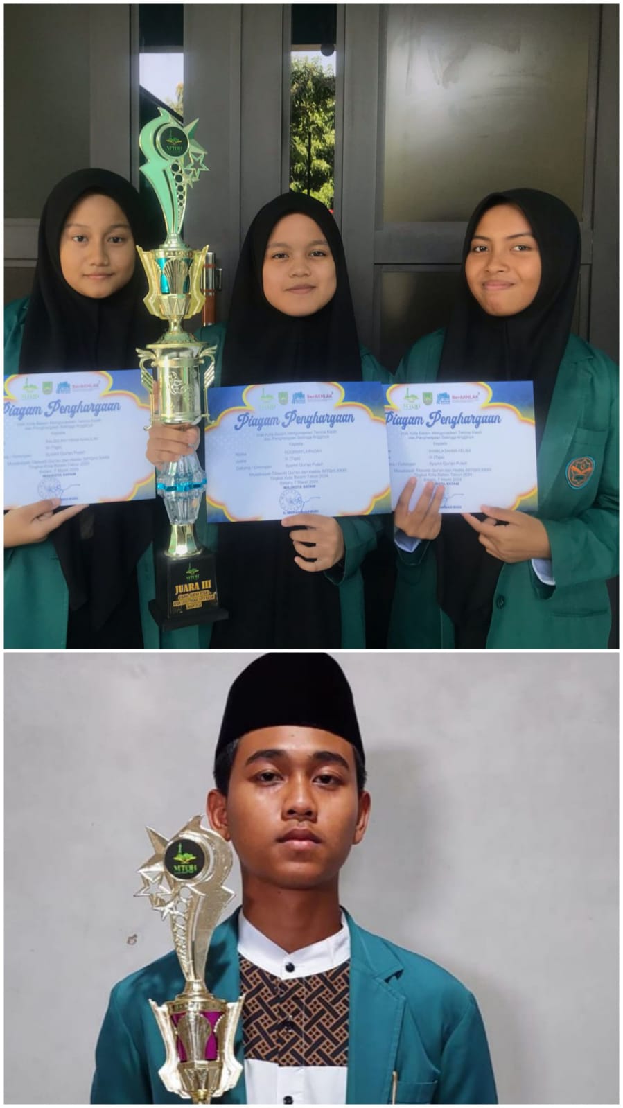 Santri Ma'had Al Manar MTs N 1 Batam Raih Prestasi di MTQH XXXII Tingkat Kota Batam 2024