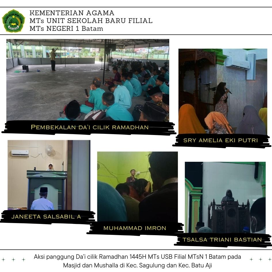 MTs USB Filial MTsN 1 Batam Turunkan Da'i Cilik Ramadhan ke Masjid dan Mushalla di Kecamatan Sagulung dan Batu Aji