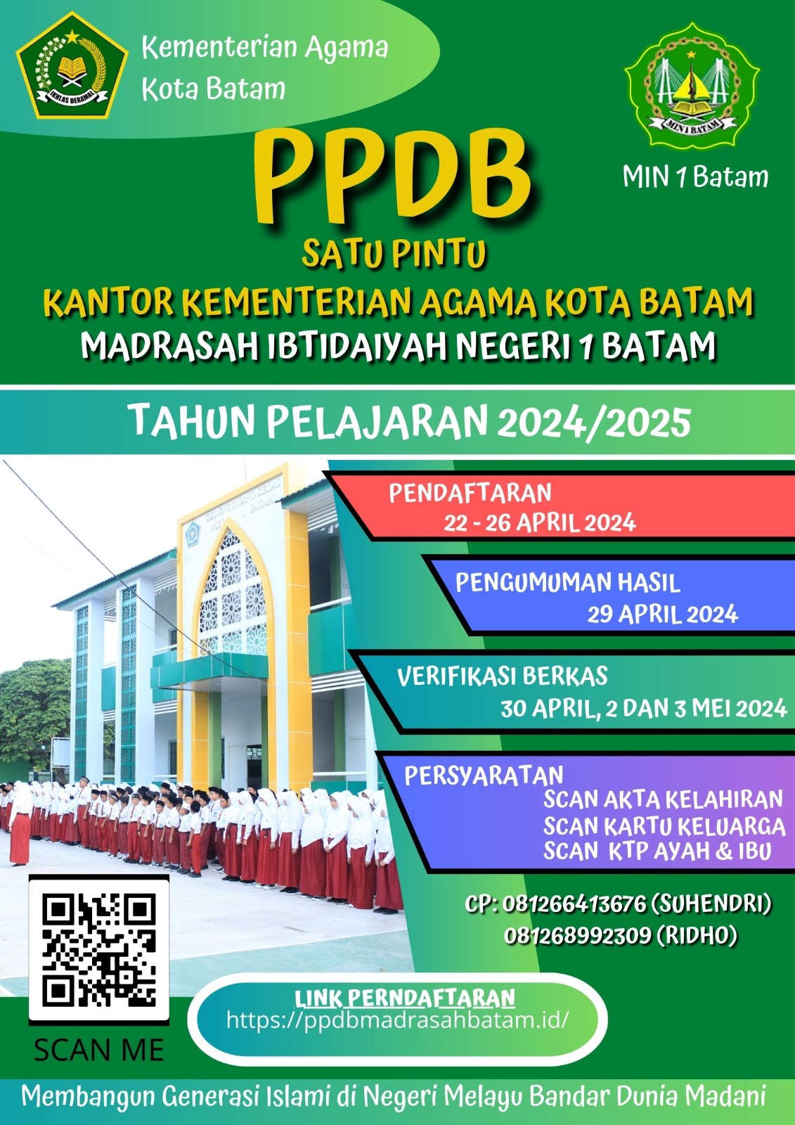 MIN 1 Batam Melaksanakan Penerimaan Peserta Didik Baru Madrasah (PPDBM) Satu Pintu