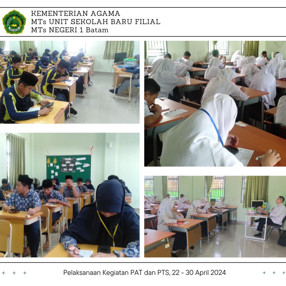 Pelaksanaan Ujian PAT dan PTS MTs USB Filial MTsN 1 Batam Berbasis CBT Berjalan Sukses