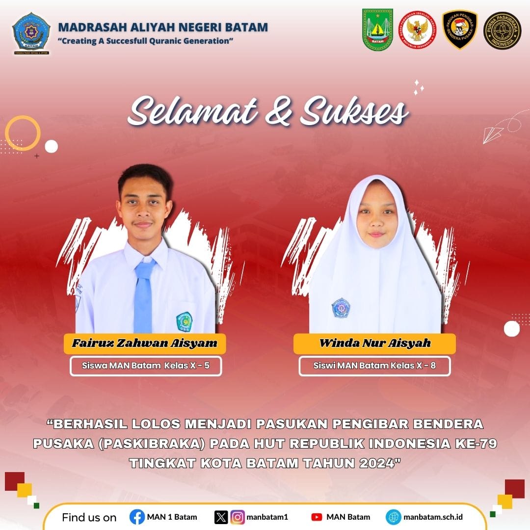 Siswa MAN Batam Sukses Menjadi Paskibraka Pada HUT RI Ke-79 Tingkat Kota Batam