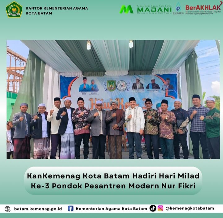 Kakankemenag Kota Batam Hadiri Milad Ke-3 Pondok Pesantren Modern Nur Fikri