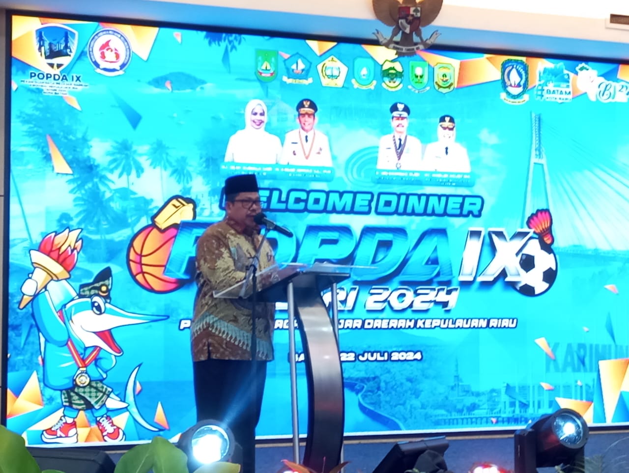Zulkarnain Pimpin Do'a Pada Kegiatan Welcome Dinner POPDA IX Kepri 2024
