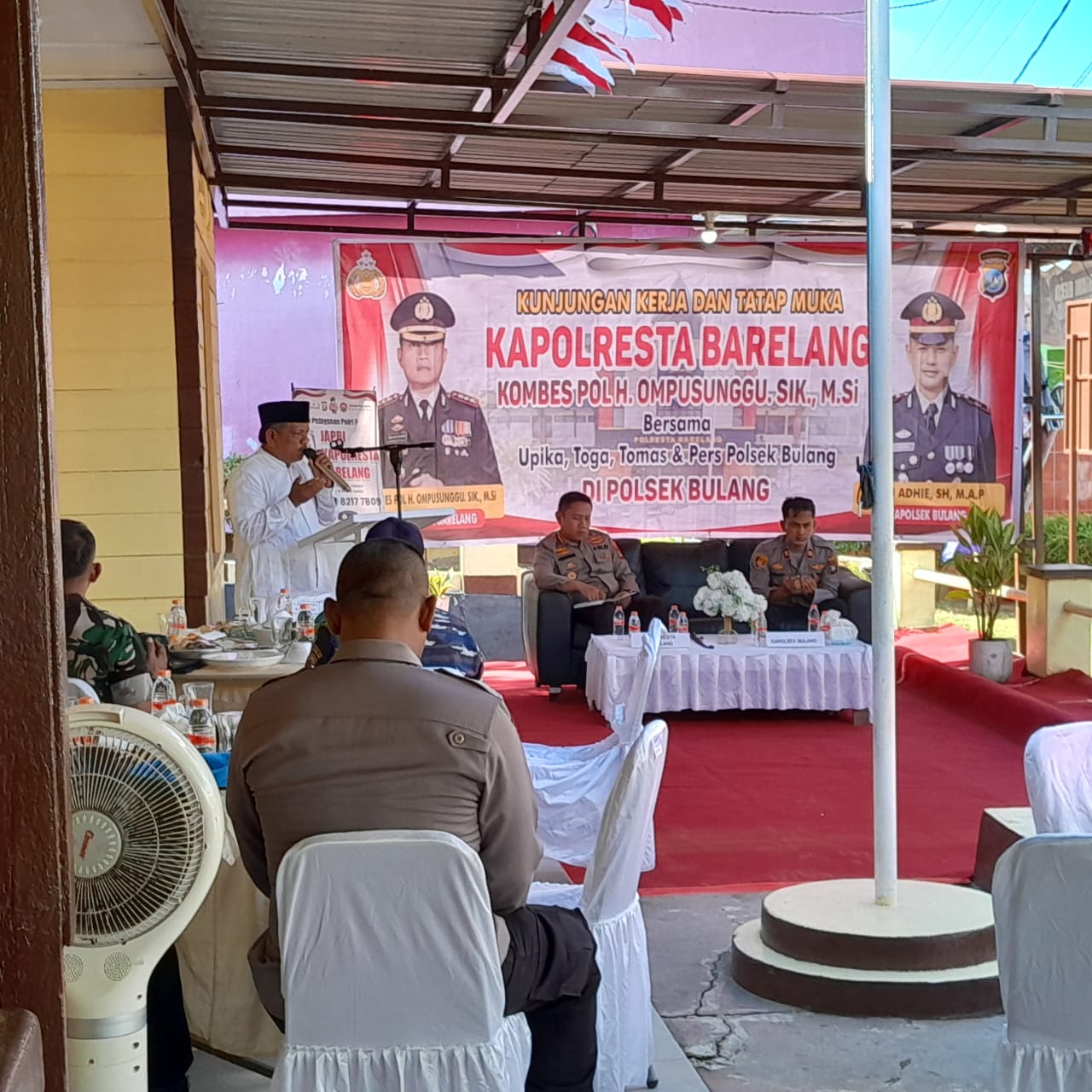 Penyuluh Agama Islam Non PNS KUA Bulang Pimpin Do;a Pada Kunjungan Kapolresta Barelang ke Polsek Bulang