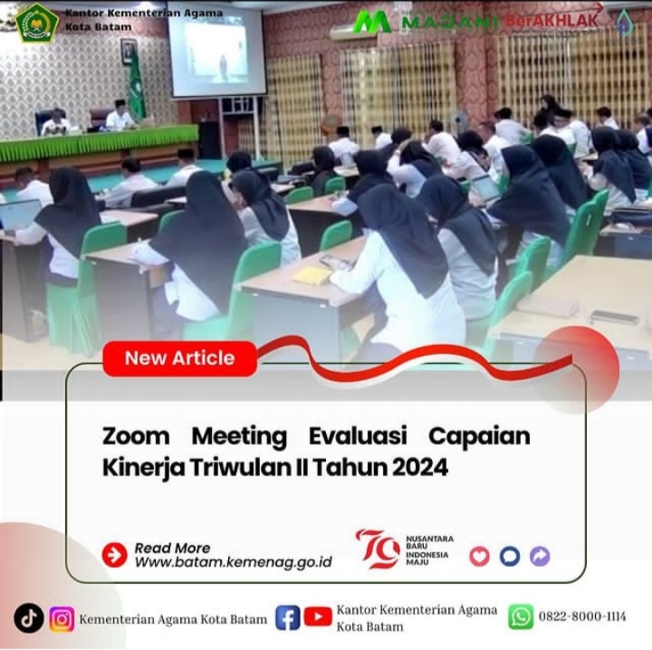 Zoom Meeting Evaluasi Capaian Kinerja Triwulan II Tahun 2024