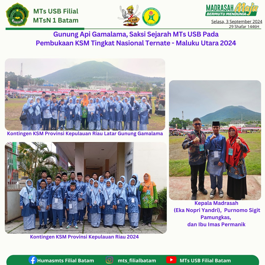 Gunung Api Gamalama, Saksi Sejarah MTs USB Pada Pembukaan KSM Tingkat Nasional Ternate-Maluku Utara 2024