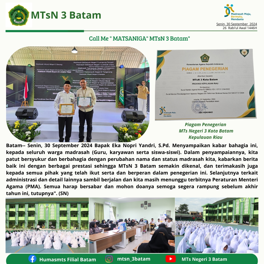 Call Me MATSANIGA MTsN 3 Batam