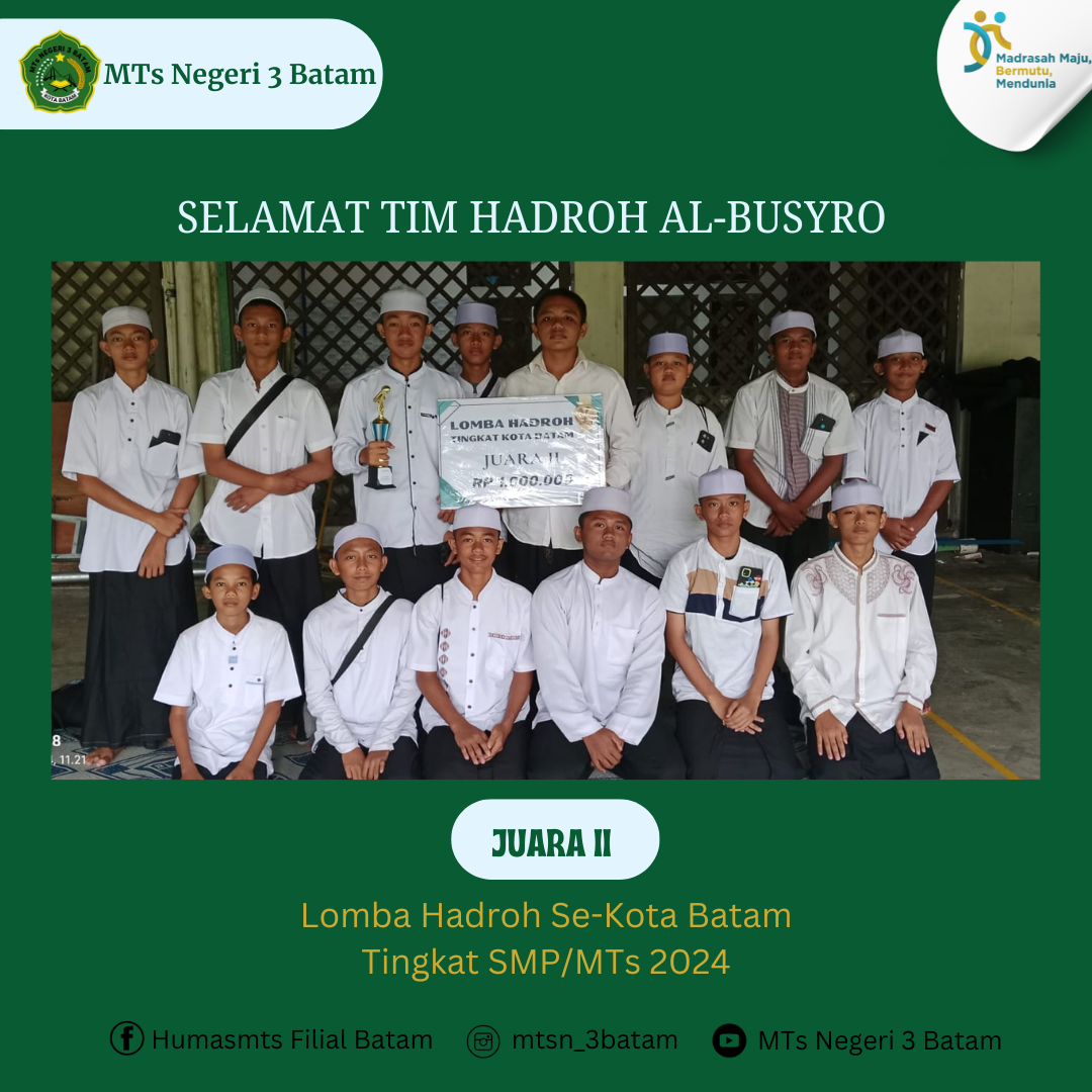Tim Hadroh Al-Busyro Raih Juara 2 Tingkat Kota Batam 2024