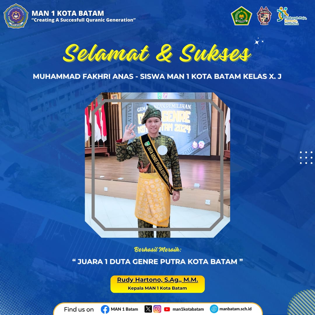 Siswa MAN 1 Kota Batam Raih Juara 1 Duta GenRe Kota Batam
