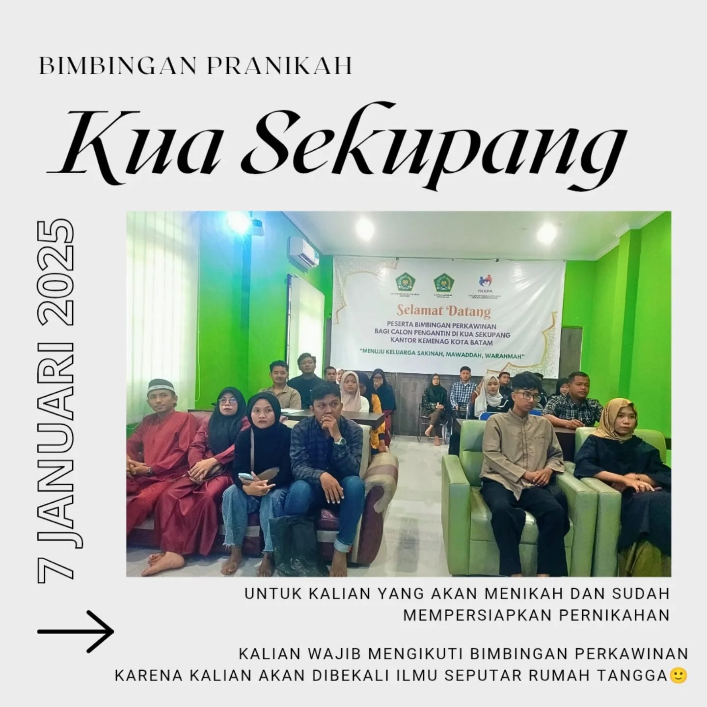 KUA Sekupang Gelar Bimbingan Perkawinan untuk 14 Pasang Calon Pengantin