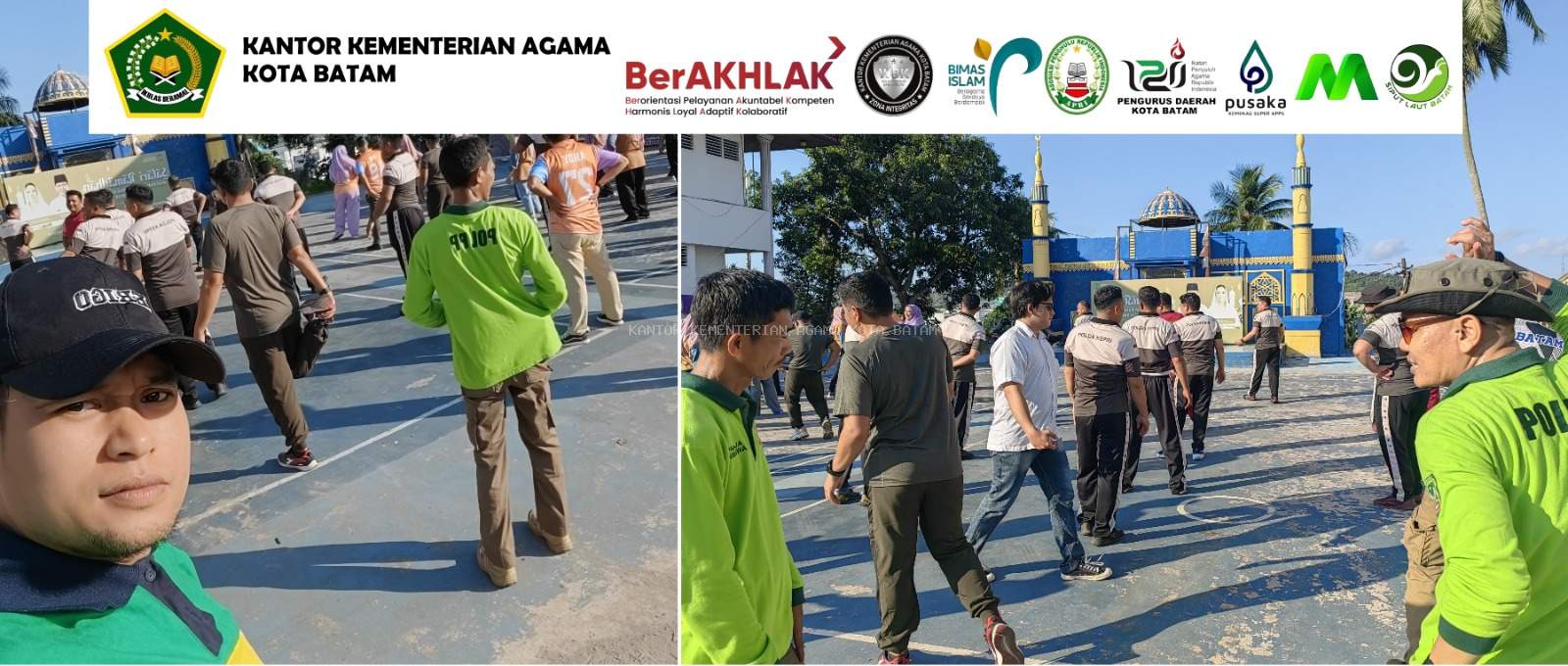 Semangat Kebersamaan di Pagi yang Cerah: KUA dan Pemerintah Kecamatan Lubuk Baja Berkolaborasi dalam Senam Pagi dan Gotong Royong