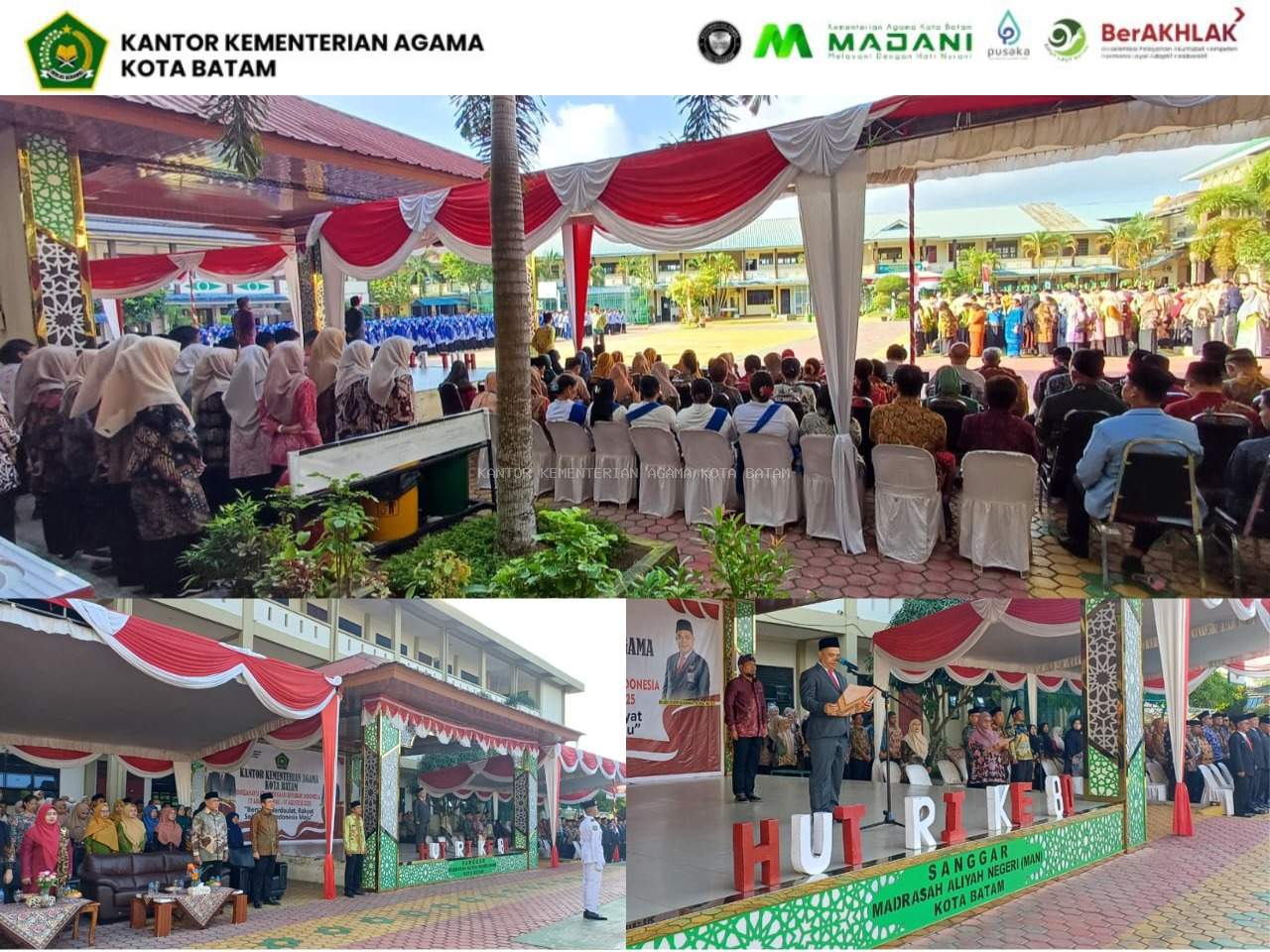 Meriah!!! Kantor Kemenag Batam Gelar Upacara HUT Ke-80 RI  di Lapangan MAN 1 Batam
