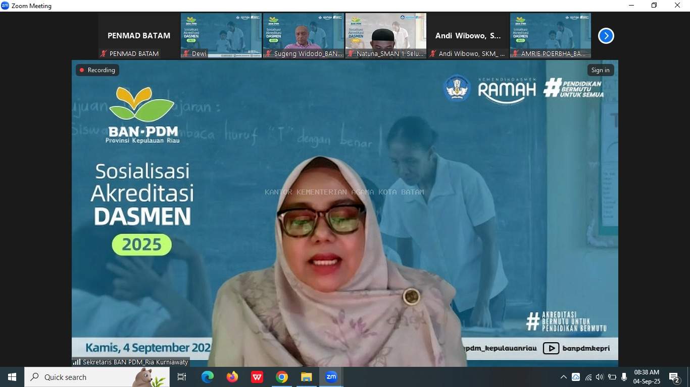 Seksi Pendidikan Madrasah Kemenag Batam Pacu Madrasah Raih Akreditasi Unggul