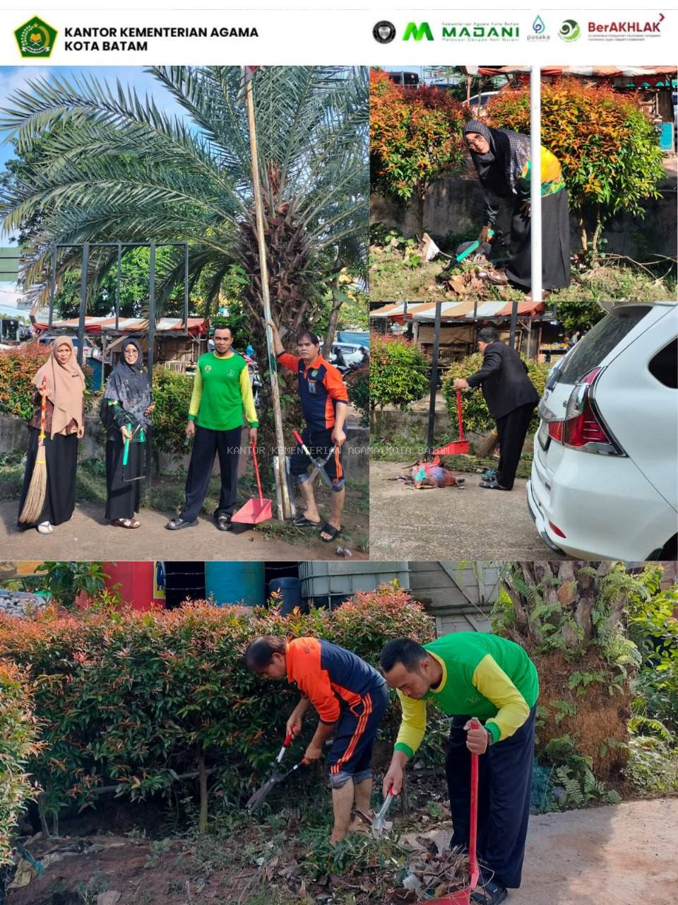Jaga Kebersihan Lingkungan, KUA Batu Aji Gelar Gotong Royong