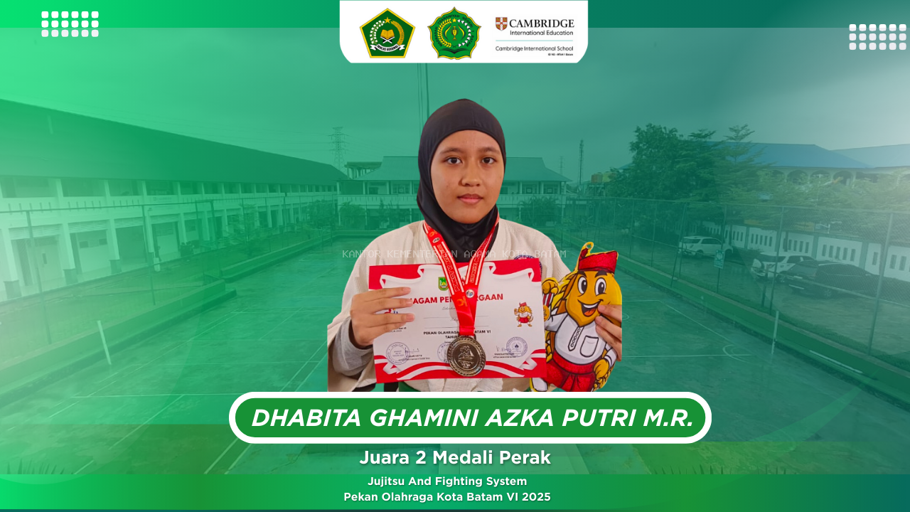 Peserta didik MTsN 1 Batam, Dhabita Ghamini Azka Putri M.R., Raih 2 Medali Perak di Pekan Olahraga Kota Batam VI 2025 