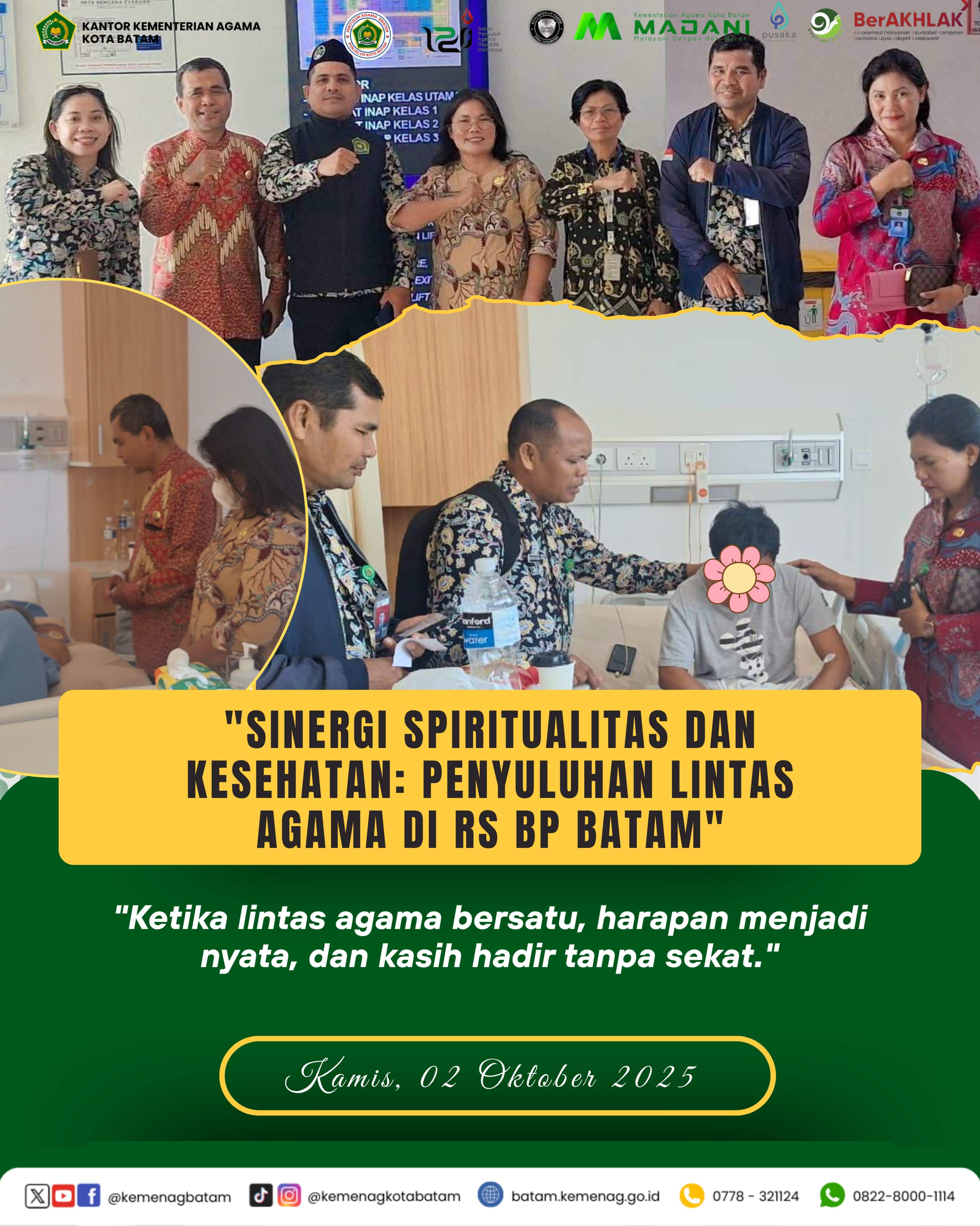 Sinergi Spiritualitas dan Kesehatan: Penyuluhan Lintas Agama di RS BP Batam