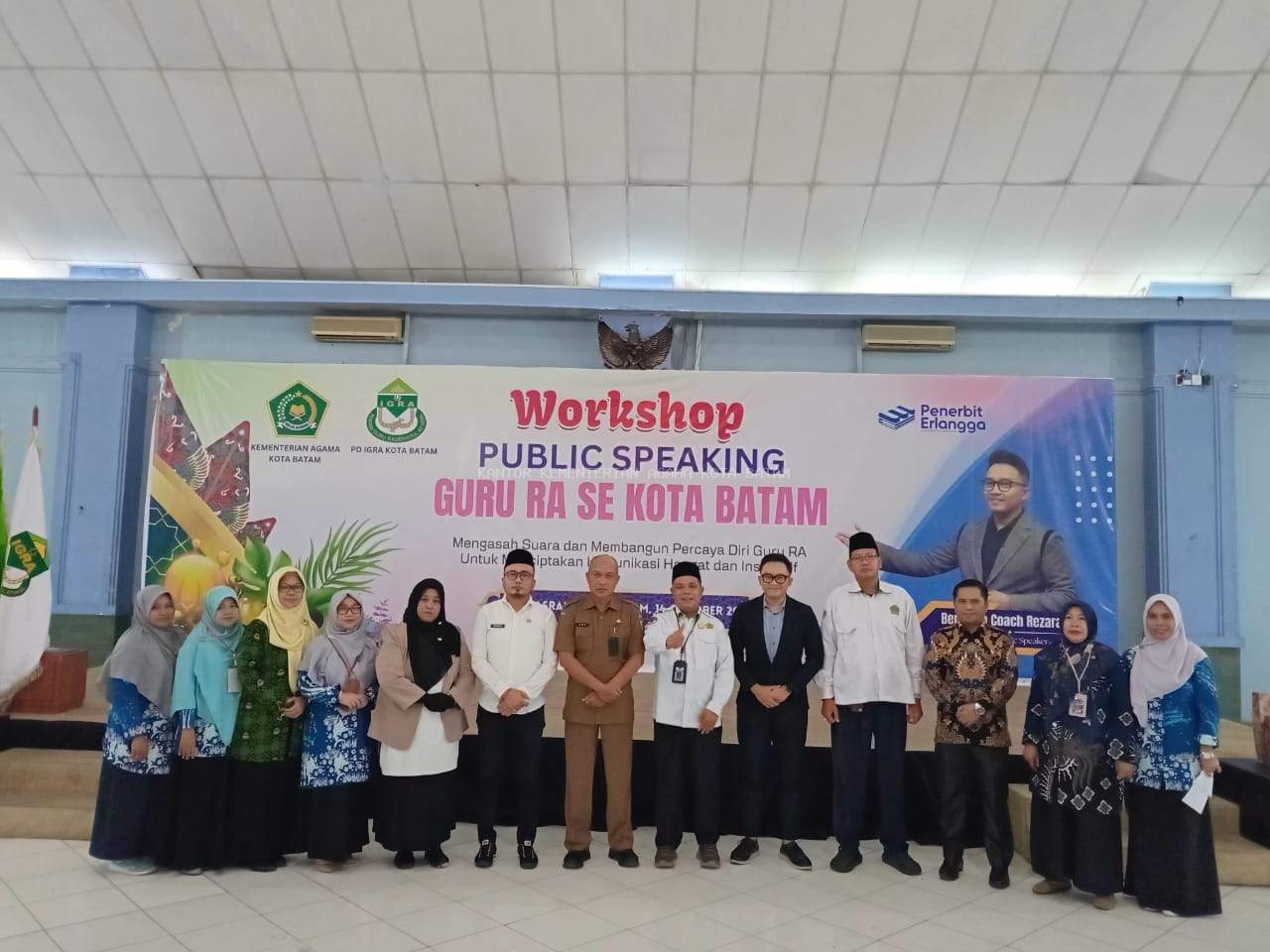 Workshop Public Speaking Guru RA, Kepala Kemenag Batam Hadir dan Beri Motivasi