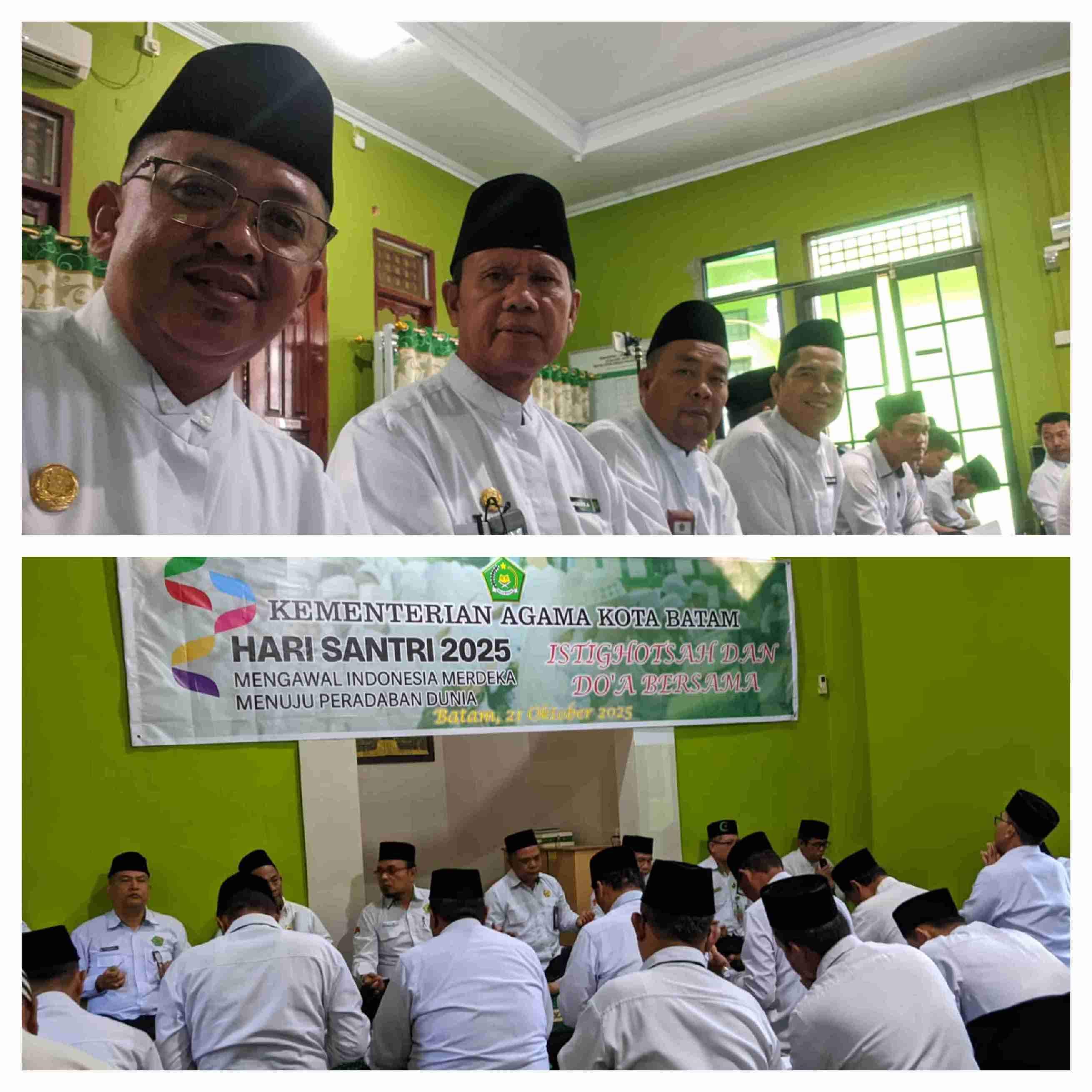 KUA Bengkong Ikut Menyiarkan Istighotsah Hari Santri Di Kantor Kemenag Kota Batam