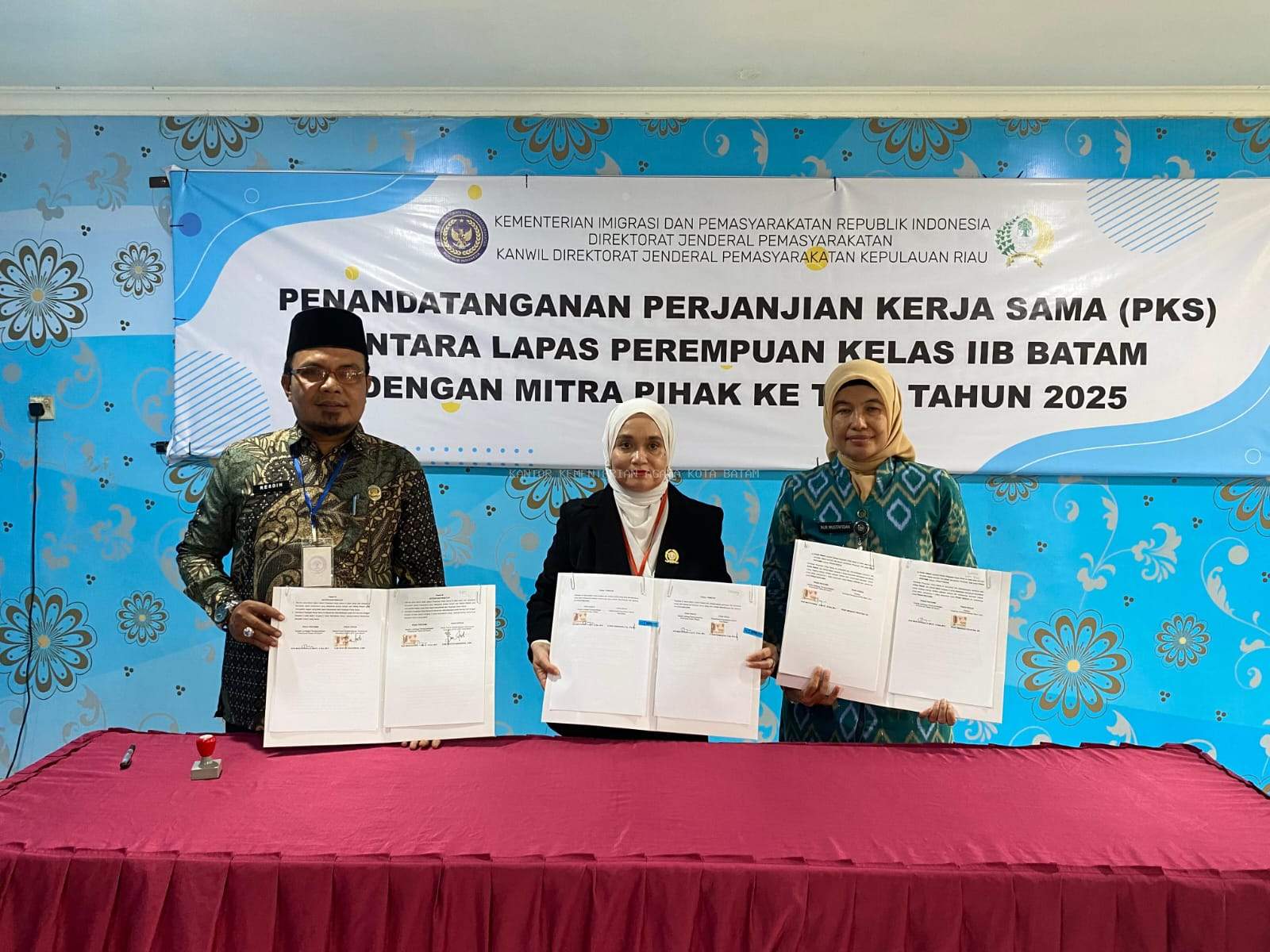 Kemenag Batam Hadiri Penandatanganan PKS di Lapas Perempuan Kelas IIB Batam