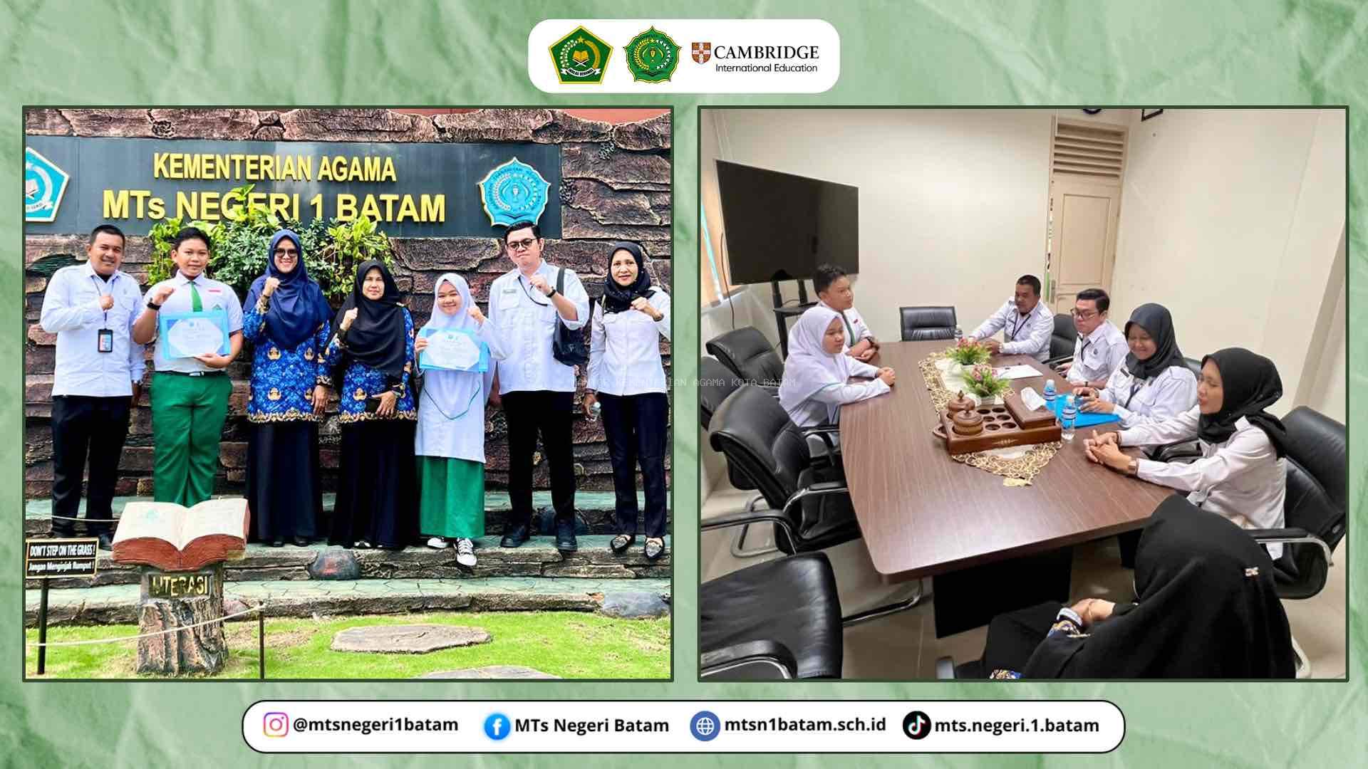Kunjungan Tim BNN Ke MTsN 1 Batam Dalam Rangka Monev Program Pembinaan Dan Penyerahan Sertifikat Fasilitator Sebaya