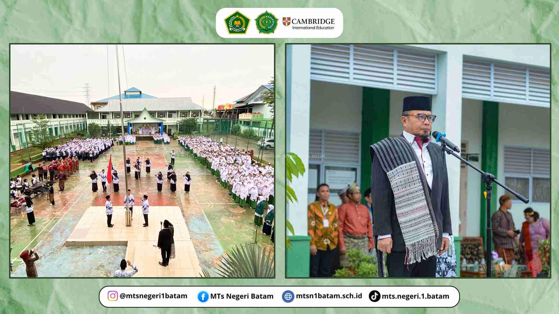 Upacara Peringatan Hari Guru Nasional ke-80 di MTsN 1 Batam Berlangsung Khidmat di Tengah Hujan Gerimis