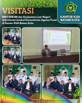  Biro Hukum dan Kerjasama Luar Negeri Kunjungi KUA Batam Kota 
