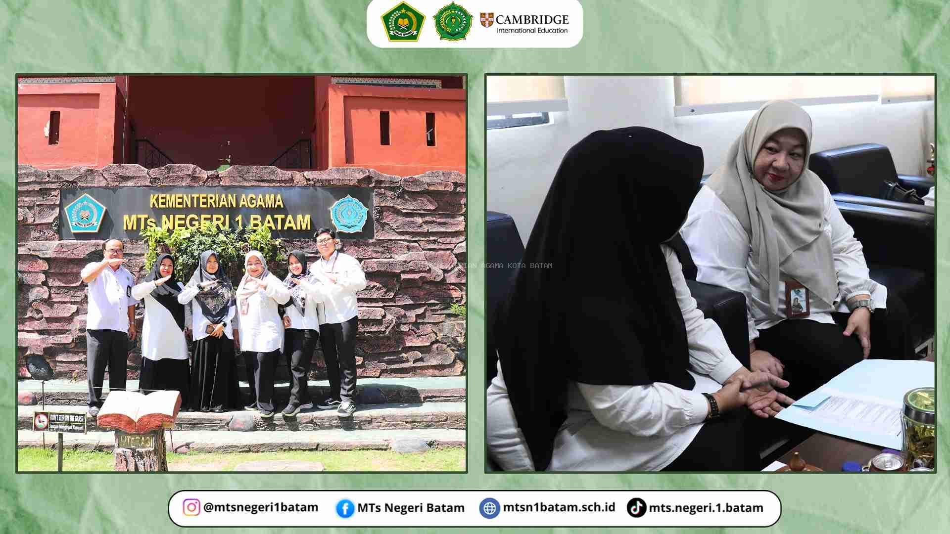 Kunjungan Itjen Kemenag RI, MTsN 1 Batam Perkuat Implementasi GERMAS di Lingkungan MTsN 1 Batam