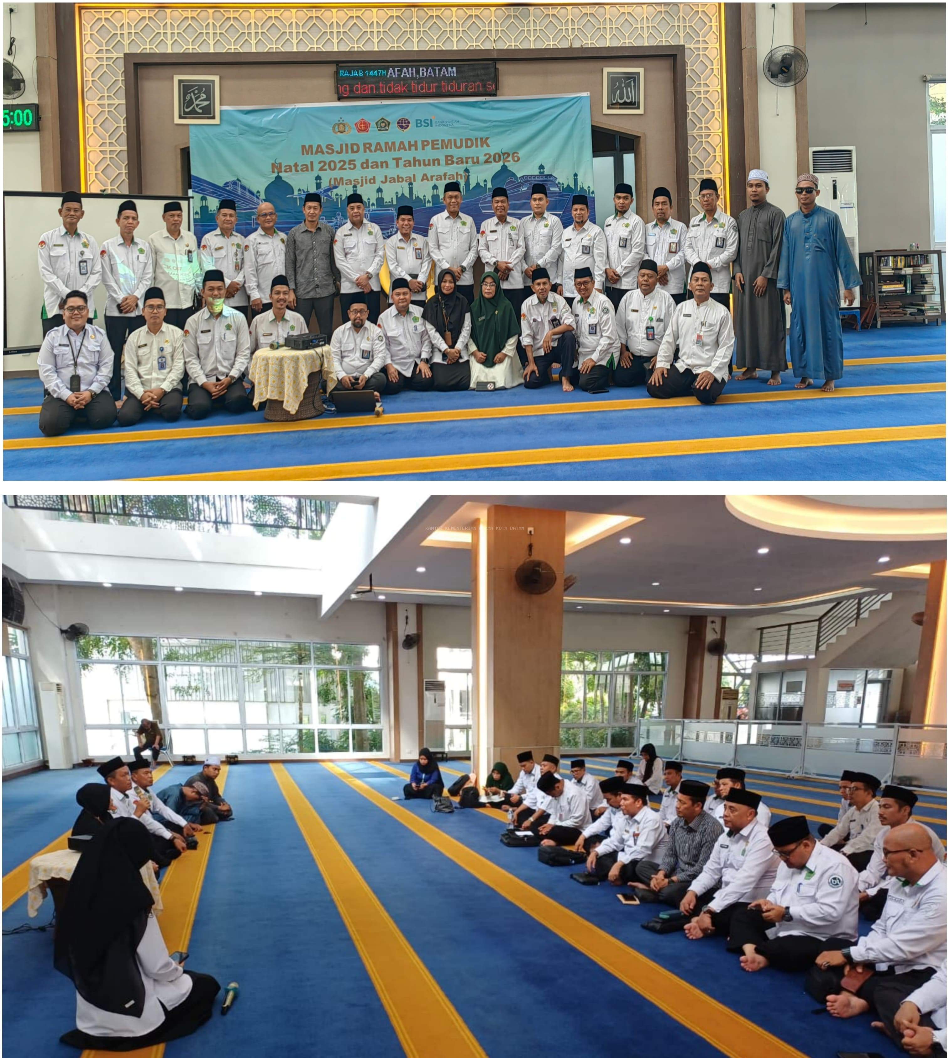 Lubuk Baja bersama KaKanwil dan Kemenag Batam Launching Masjid Ramah Pemudik Nataru