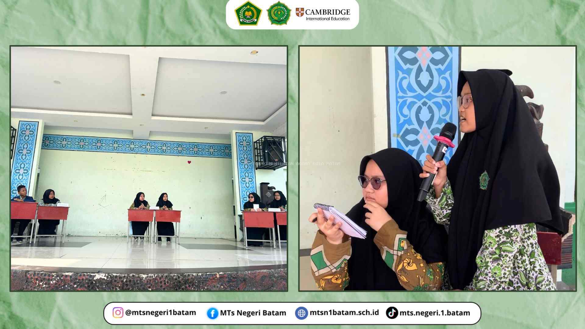 Debat Calon Ketua OSIM MTsN 1 Batam, Tiga Pasangan Calon Paparkan Program Unggulan