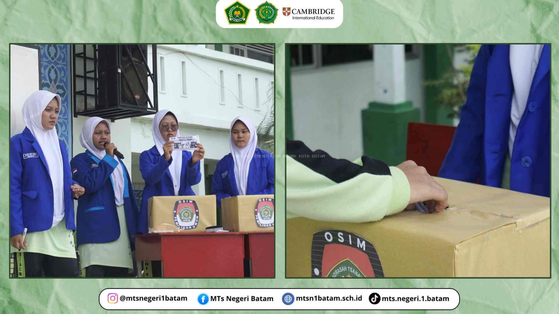 Pencoblosan Pemilihan OSIM MTsN 1 Batam Berlangsung Tertib dan Demokratis