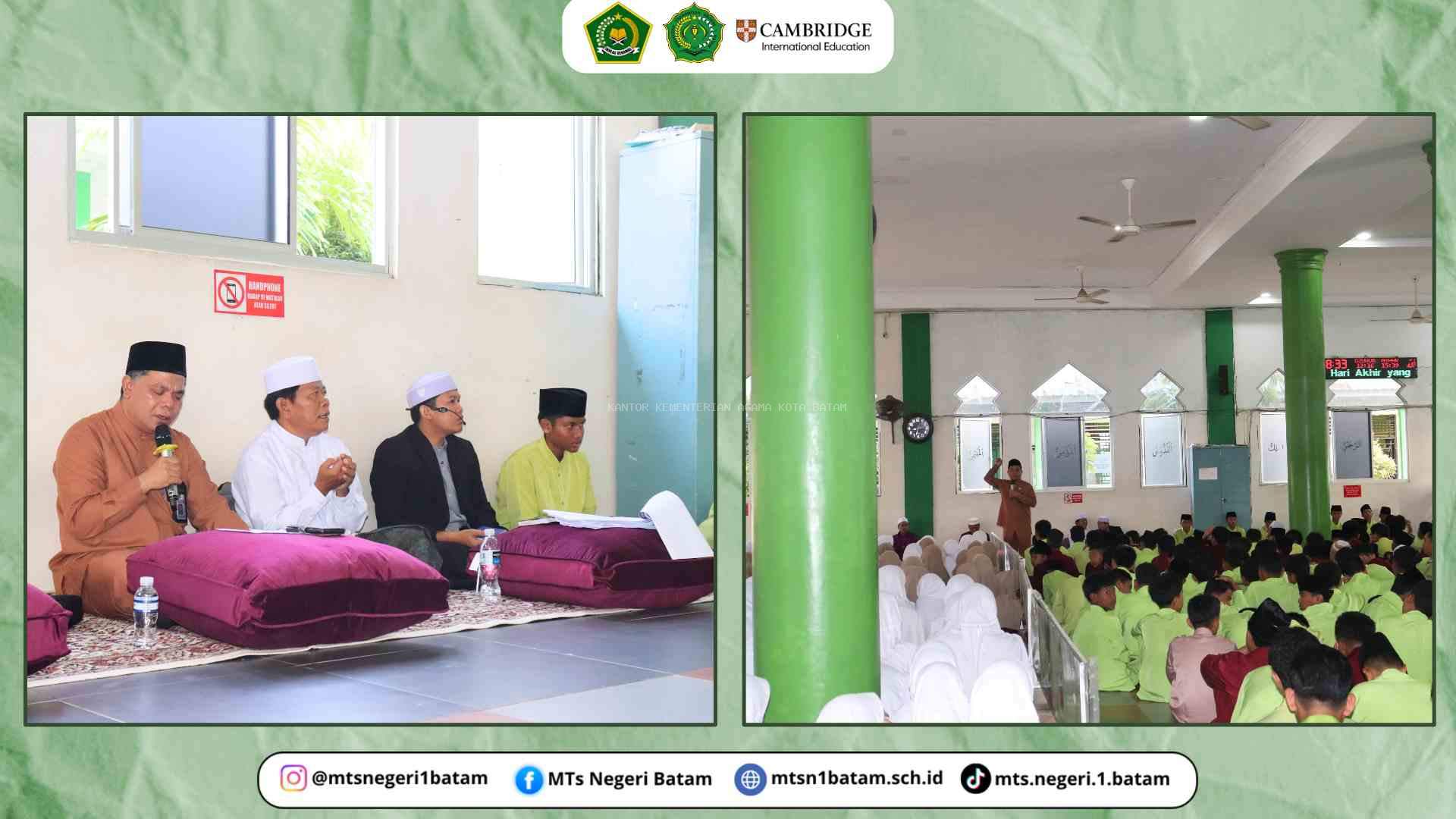 Penuh Kekhusyukan, MTsN 1 Batam Laksanakan Istighosah Bersama Kemenag Kota Batam