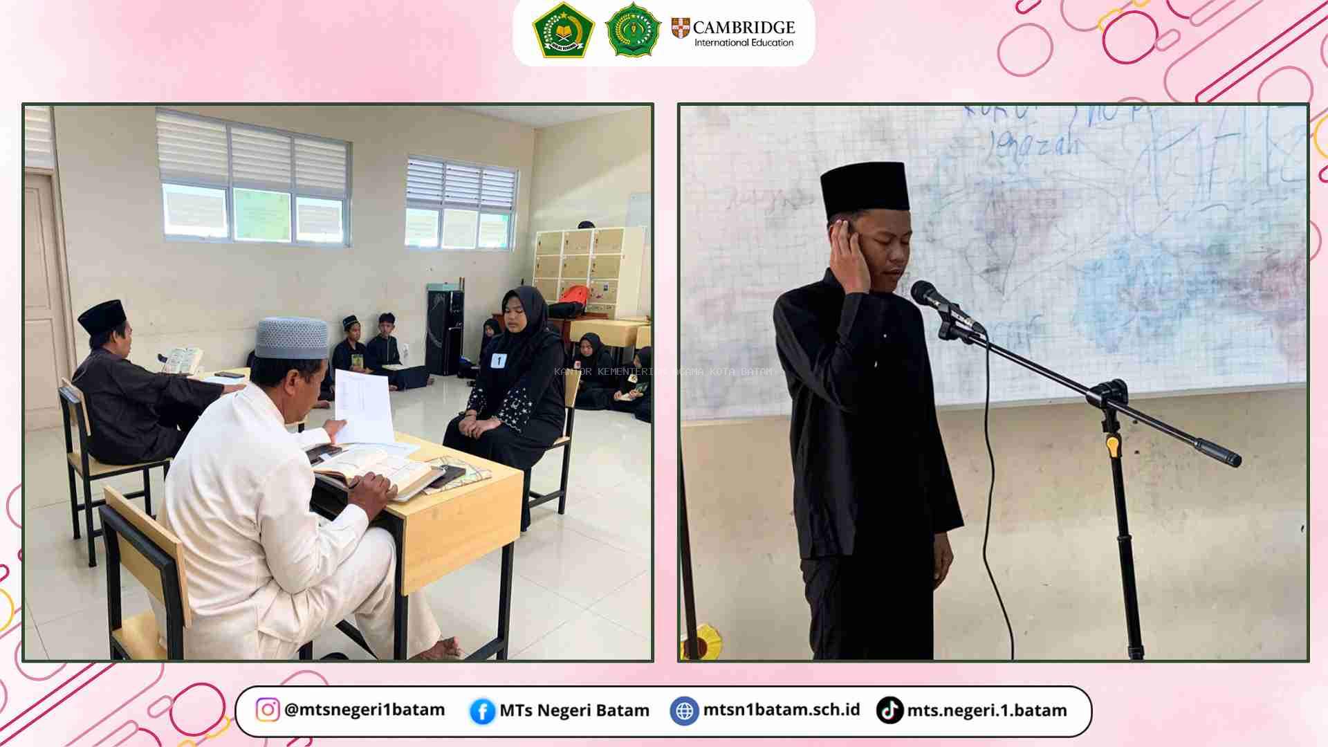 Tingkatkan Iman dan Hafalan, MTsN 1 Batam melaksanakan Lomba Adzan dan Sambung Ayat Juz 30 dalam Pesantren Ramadan