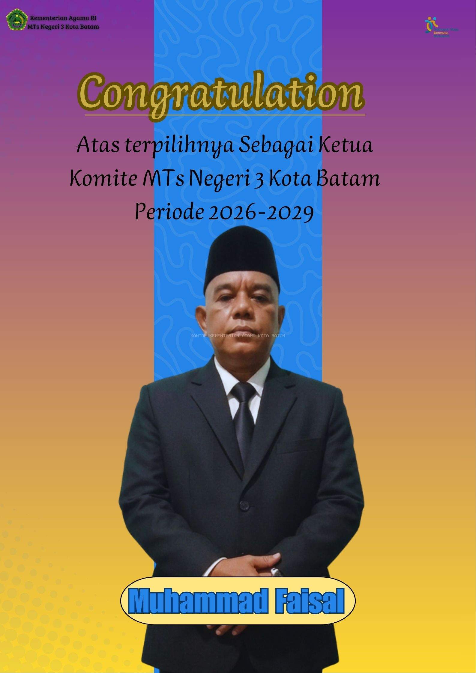 Muhammad Faisal Terpilih Sebagai Ketua Komite MTs Negeri 3 Kota Batam Periode 2026-2029