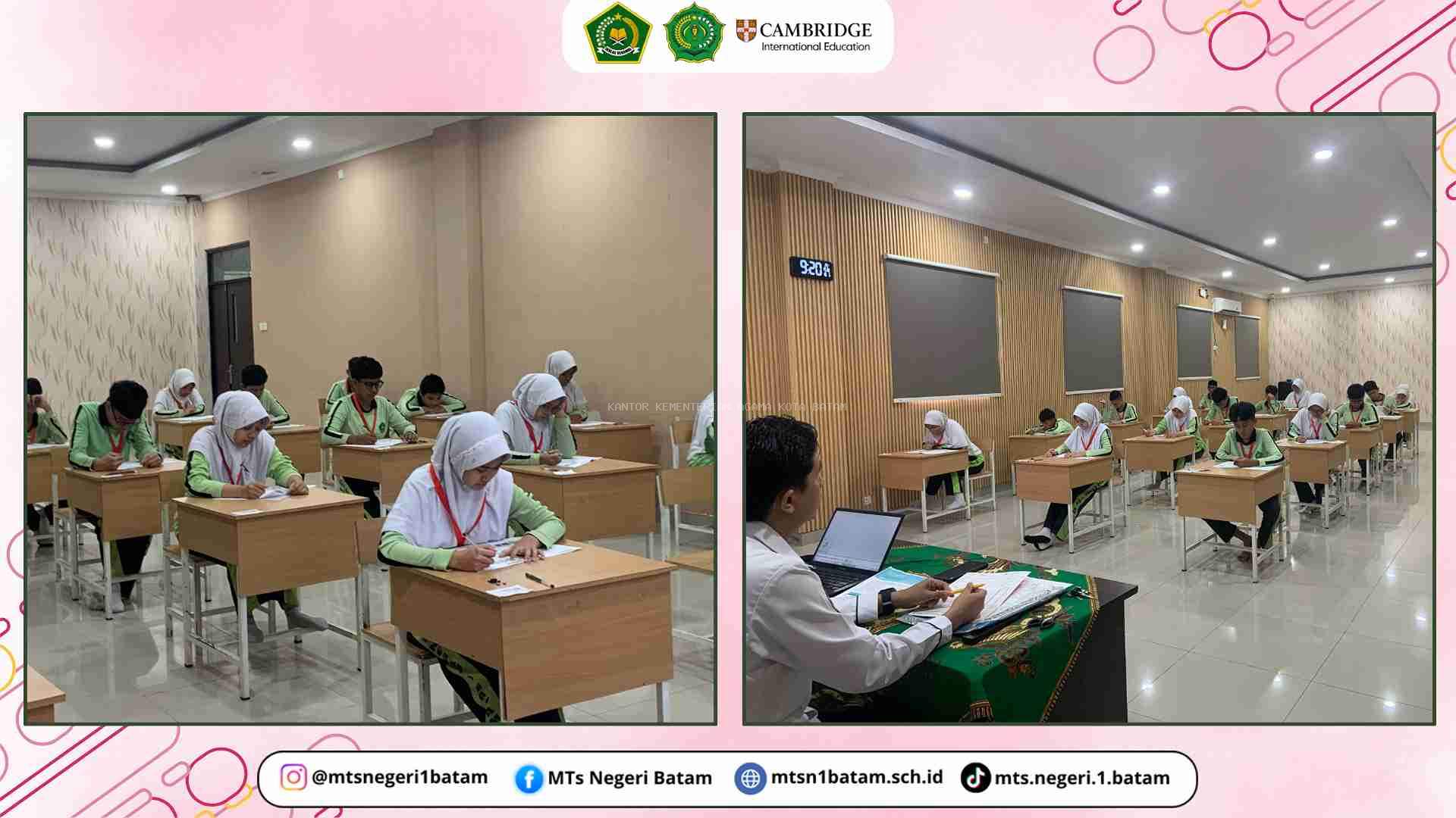 Peserta Didik Kelas IX Cambridge MTsN 1 Batam Mengikuti Ujian Cambridge Lower Secondary Checkpoint 2026