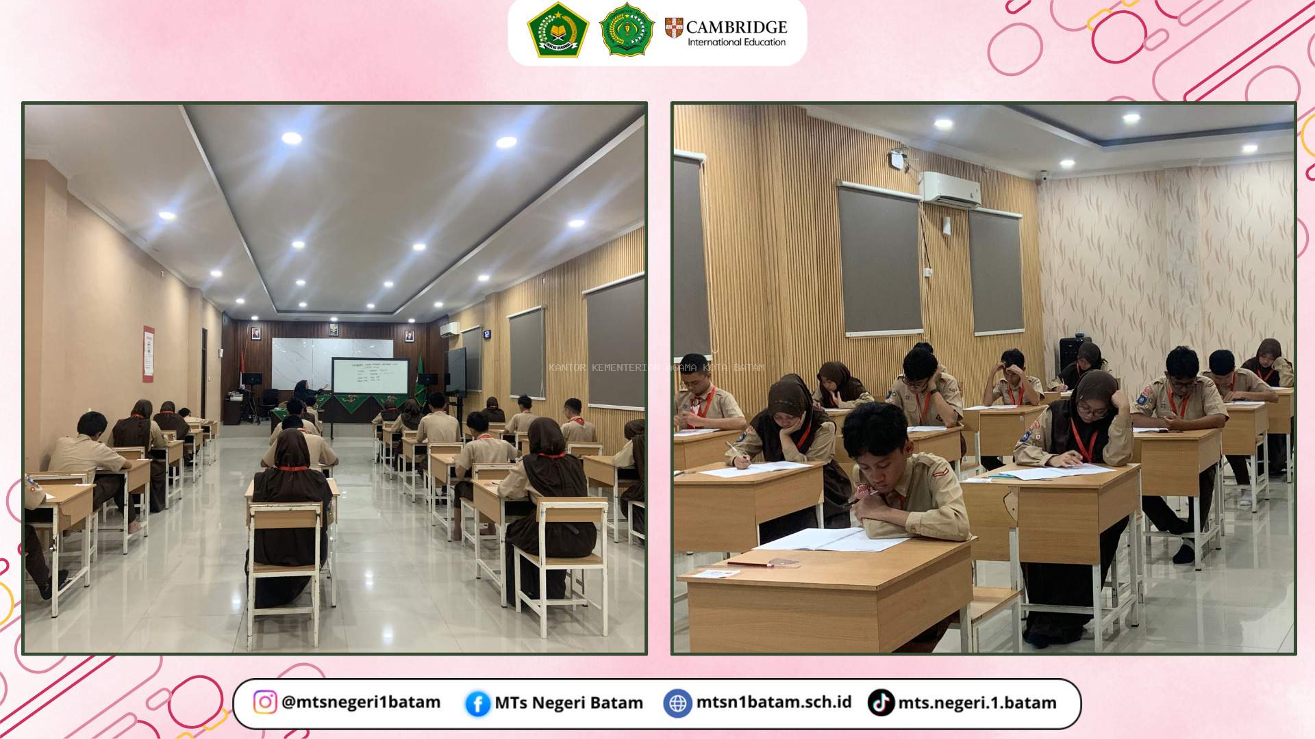 Peserta Didik kelas XI Program Cambridge MTsN 1 Batam Selesaikan Ujian Matematika di Hari Terakhir Checkpoint