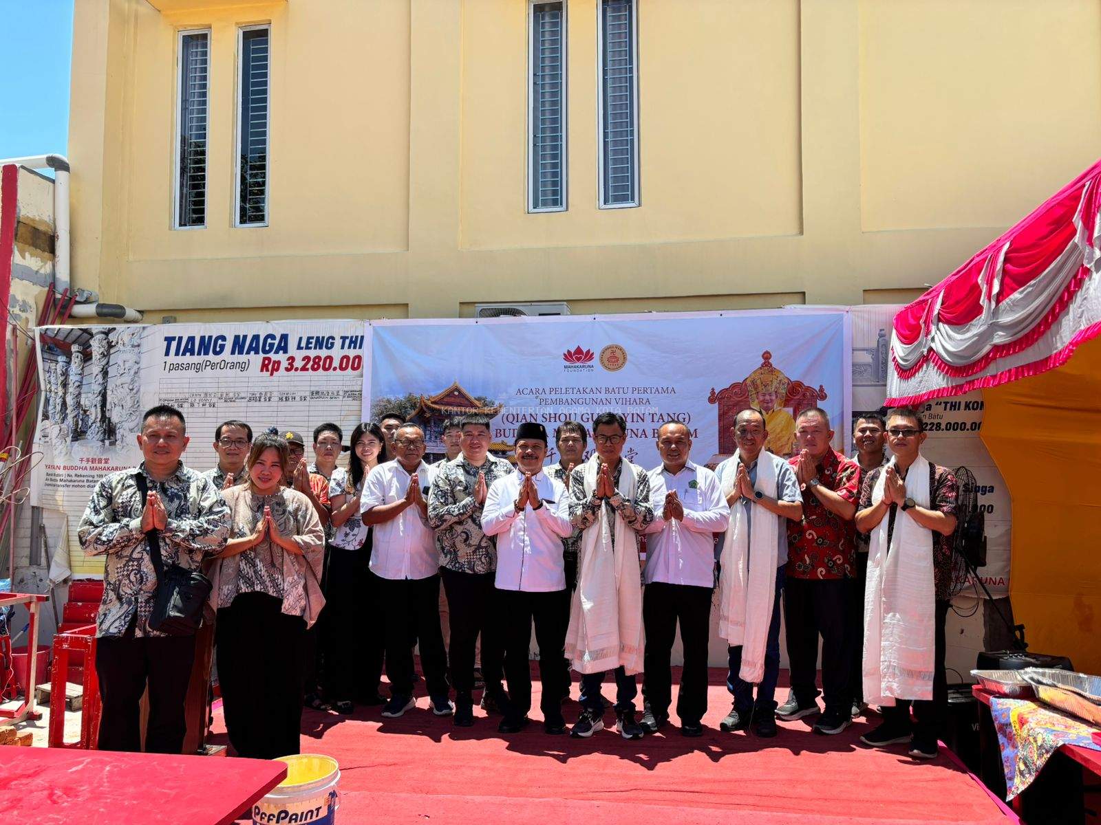 Dihadiri Tokoh dan DPRD, Pembangunan Vihara Buddha Mahakaruna Resmi Dimulai di Batam