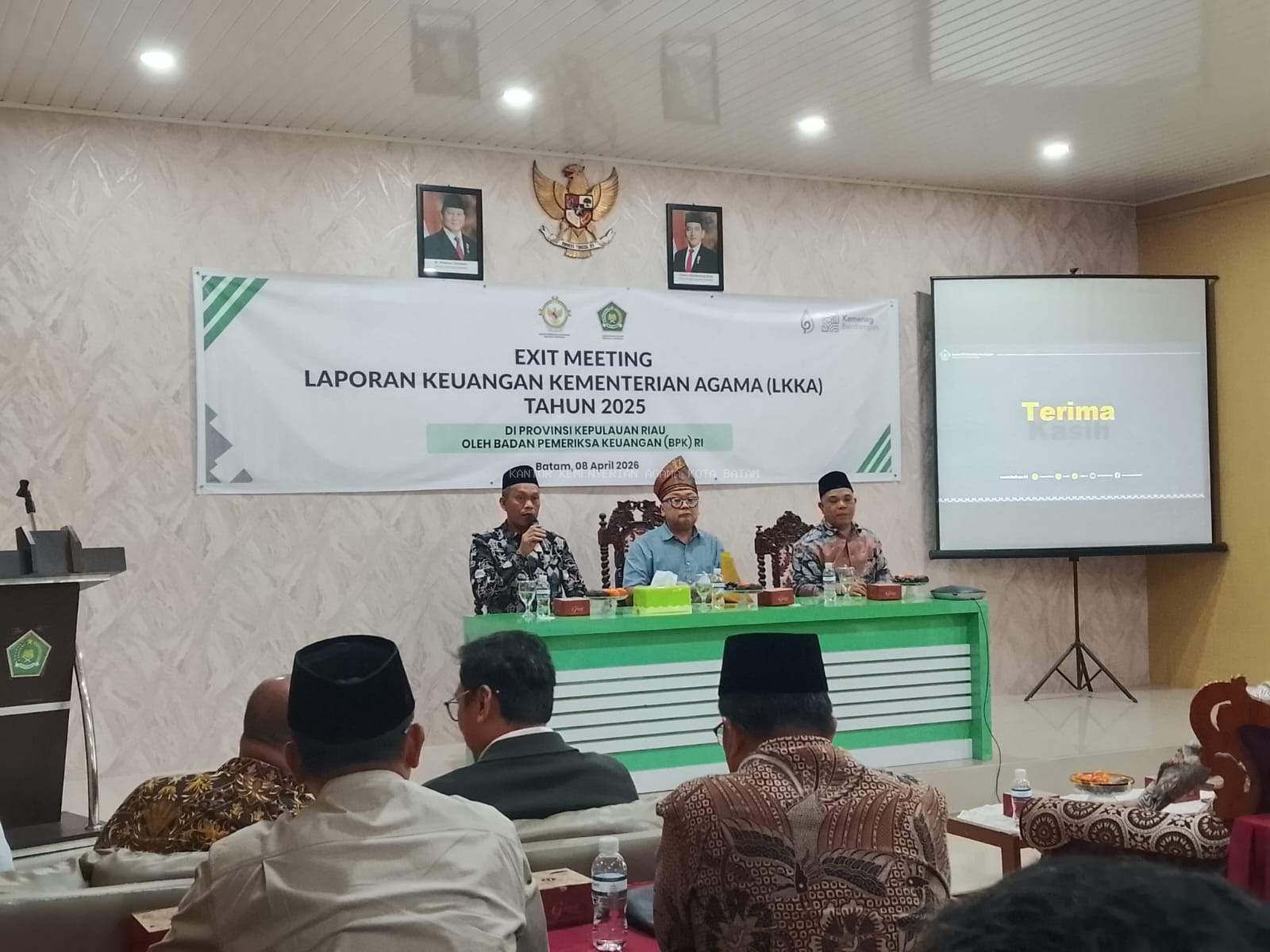 BPK RI Tuntaskan Audit Maraton di Kemenag Batam, Dirjen Widhi Widayat Pimpin Exit Meeting LKKA 2025