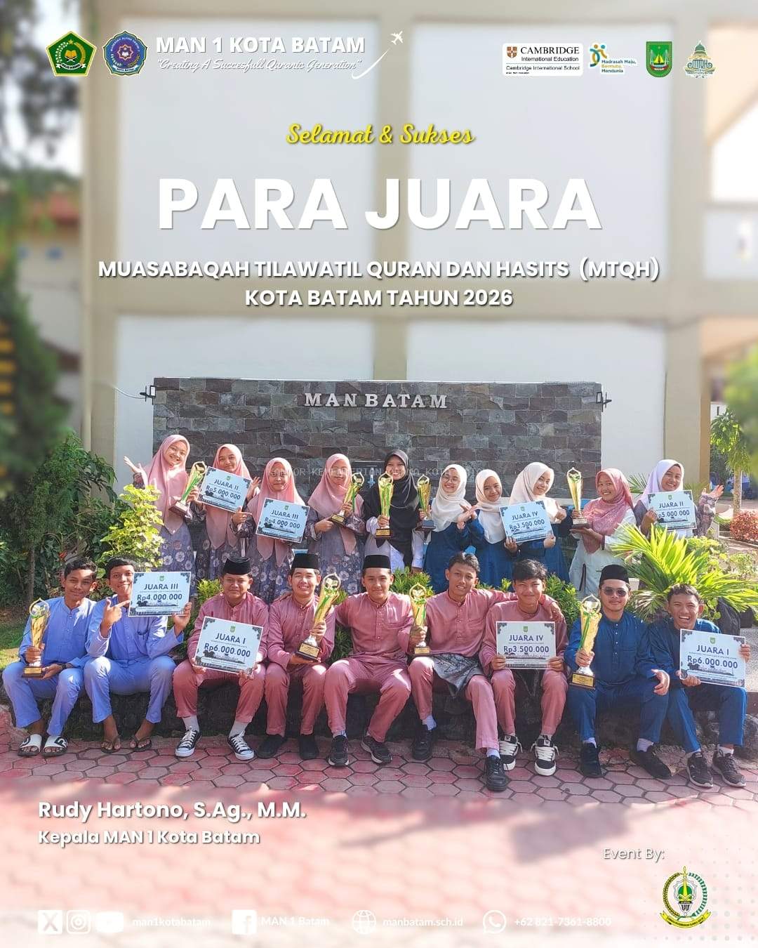 MAN Batam Mengguncang Panggung MTQH XXXIV: Borong Juara di Dataran Engku Putri