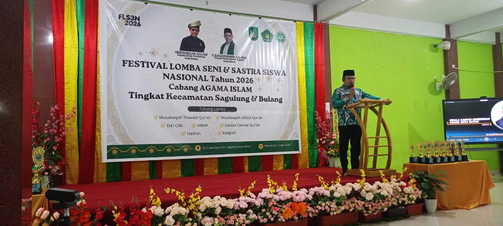 Plh Kepala Kemenag Batam Hadiri Pembukaan FLS3N Tingkat Kecamatan Sagulung-Bulang