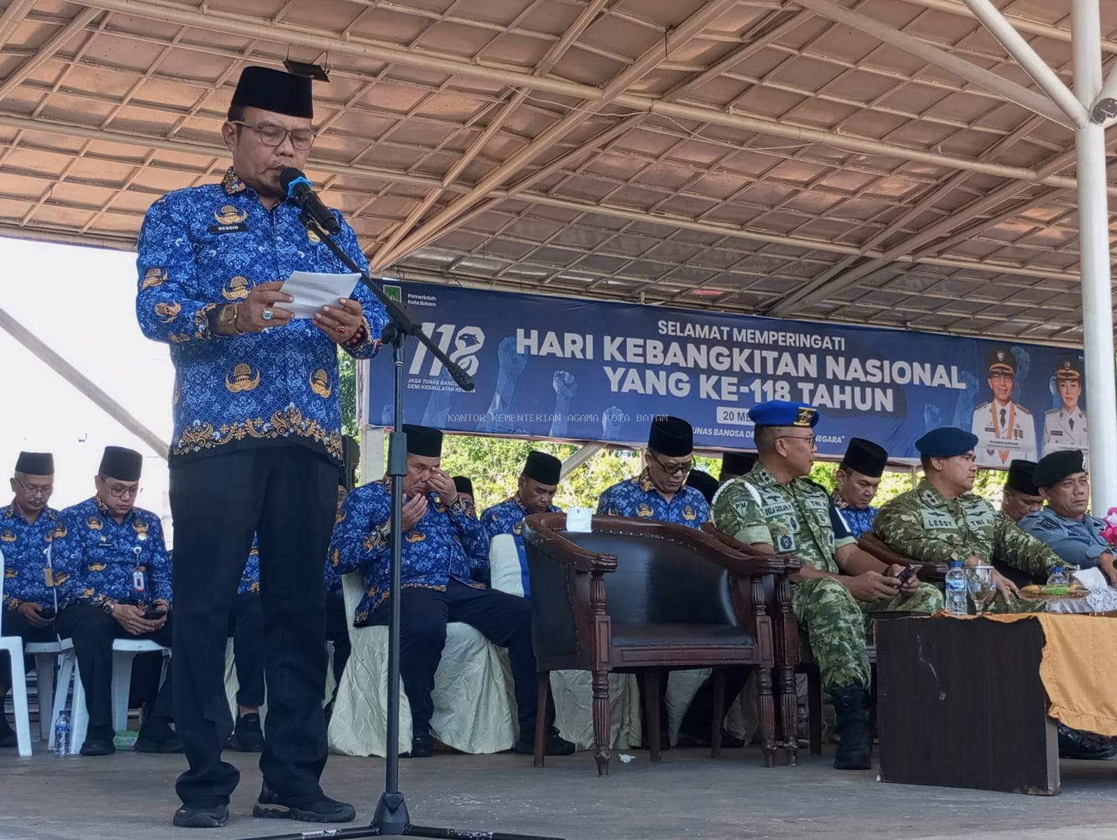 Plh Kepala Kemenag Batam Resdin Efendi Pasaribu Pimpin Doa pada Upacara Hari Kebangkitan Nasional ke-118